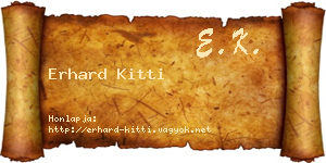 Erhard Kitti névjegykártya